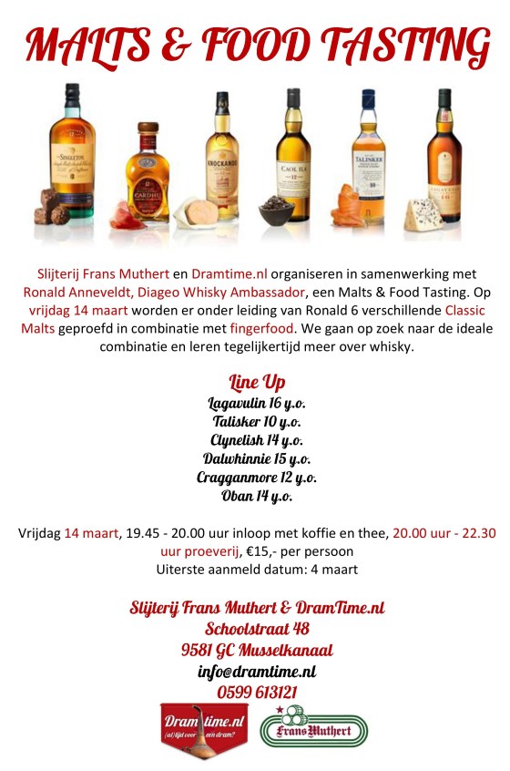Malts & Food Tasting 14 maart uitnodiging